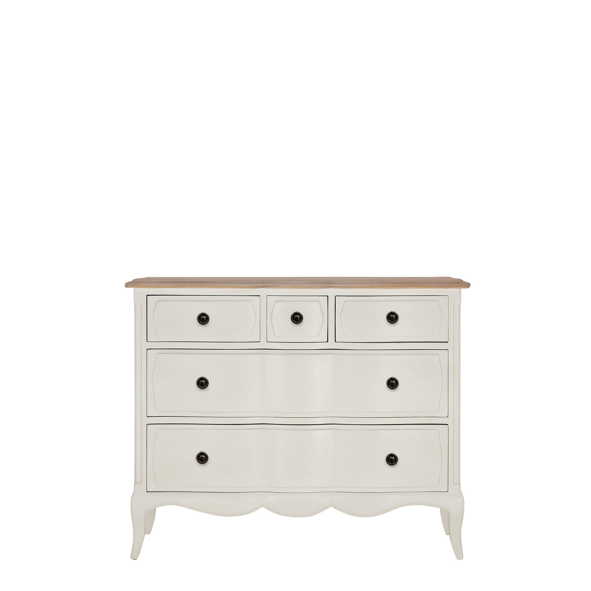 Genevieve - 5 Drawer Small Chest In White Paint Finish