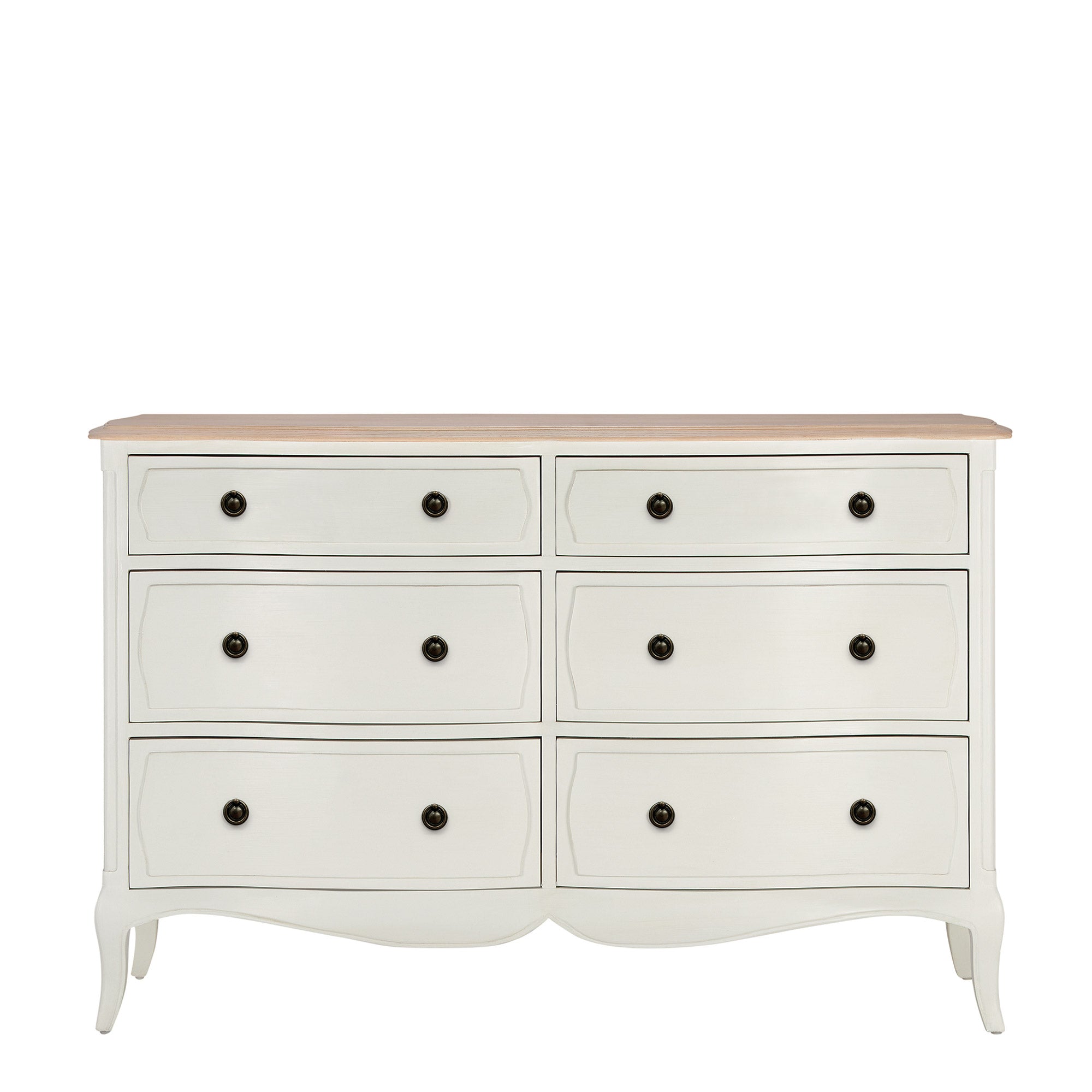 Genevieve - 6 Drawer Wide Chest In White Paint Finish