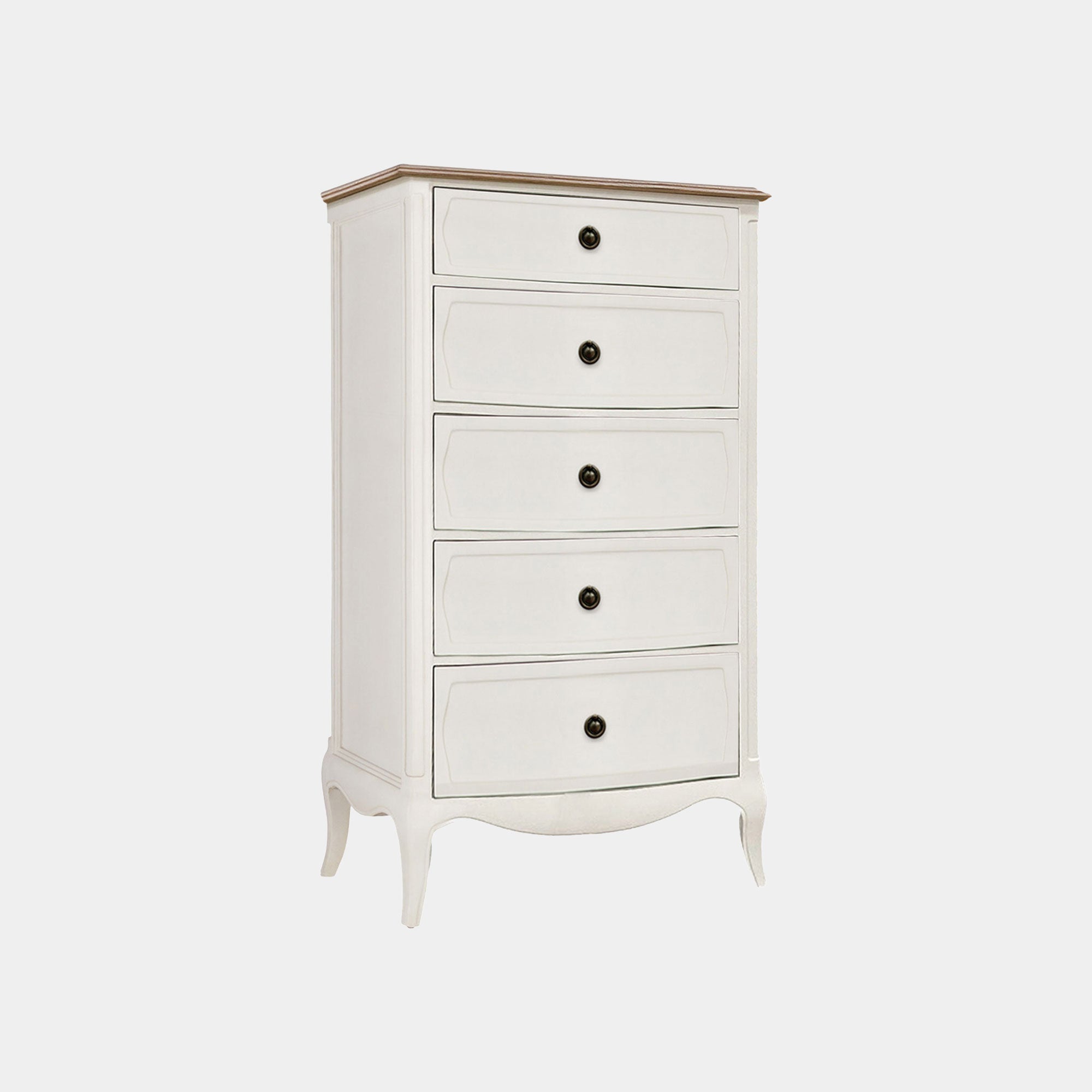 Genevieve - 5 Drawer Tall Chest In White Paint Finish