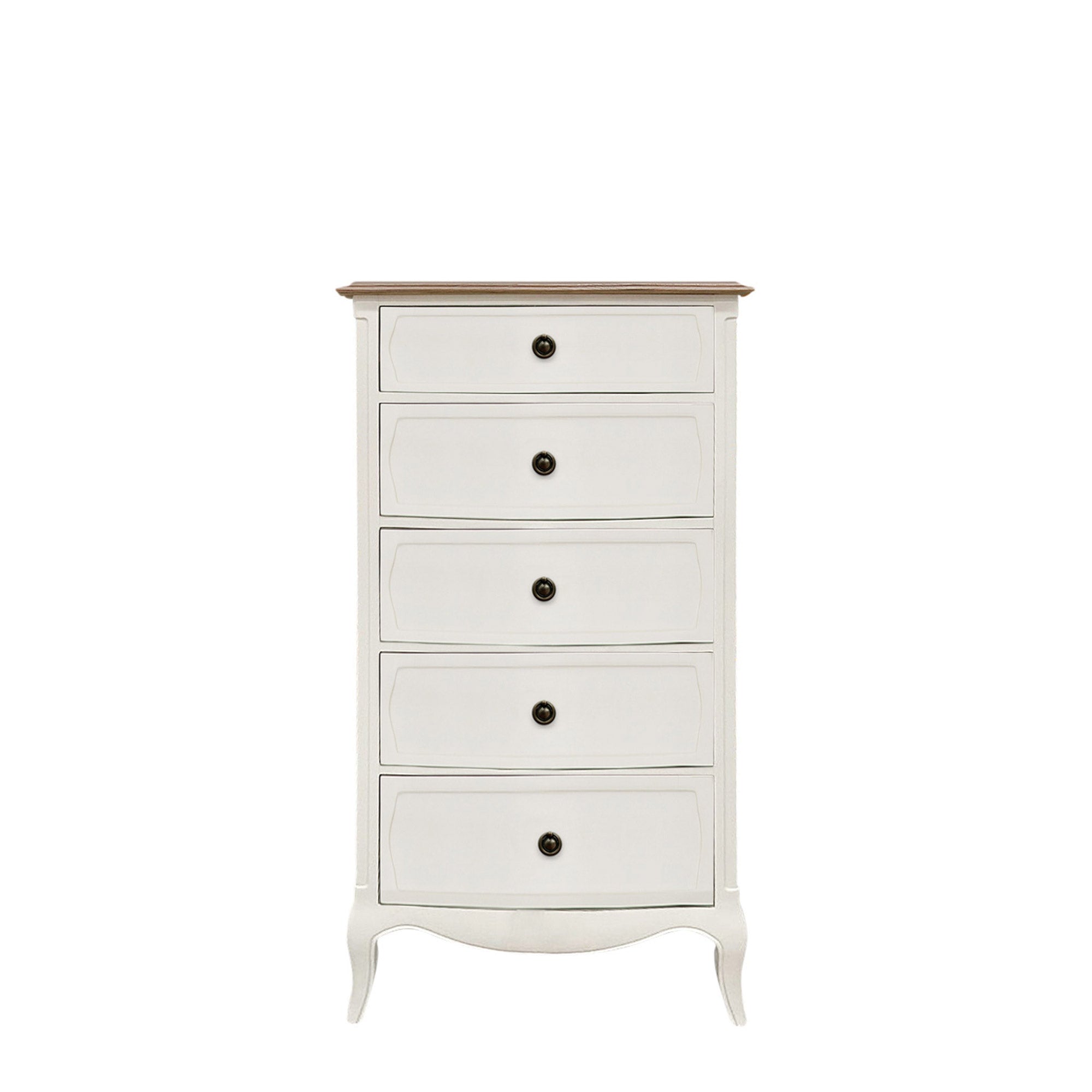 Genevieve - 5 Drawer Tall Chest In White Paint Finish