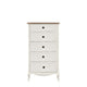 Genevieve - 5 Drawer Tall Chest In White Paint Finish