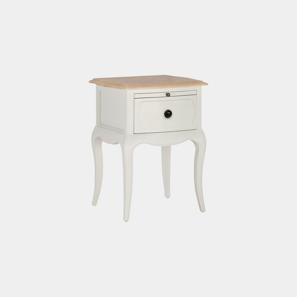 Genevieve - 1 Drawer Bedside In White Paint Finish