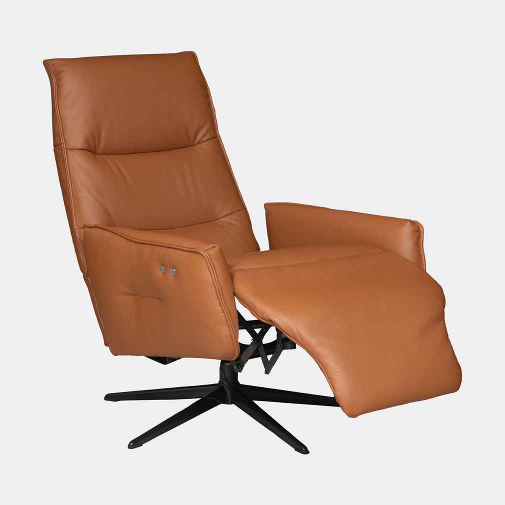 Danube - Manual Recliner Swivel Chair In Leather