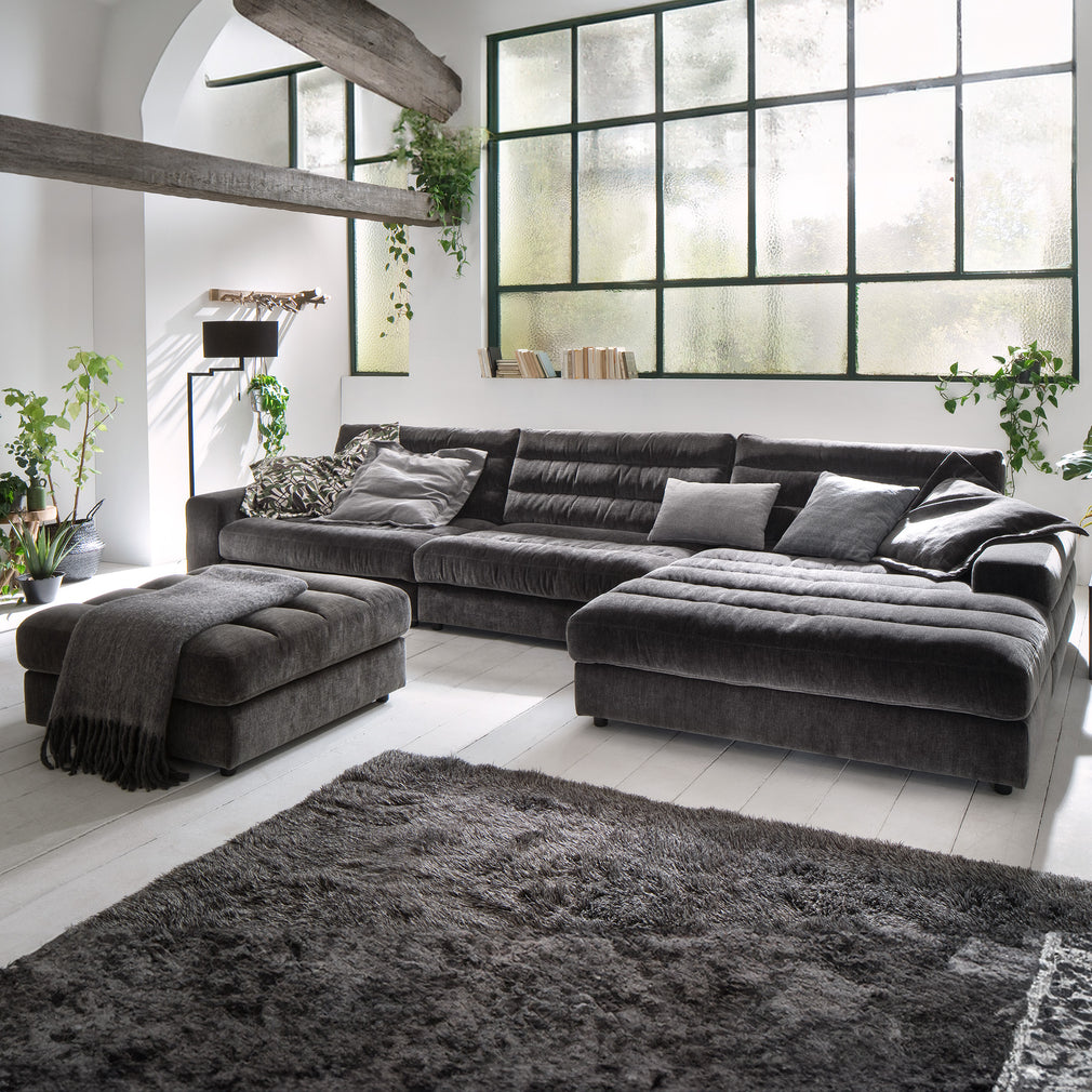 Plaza - Large Sofa With RHF Chaise In Fabric