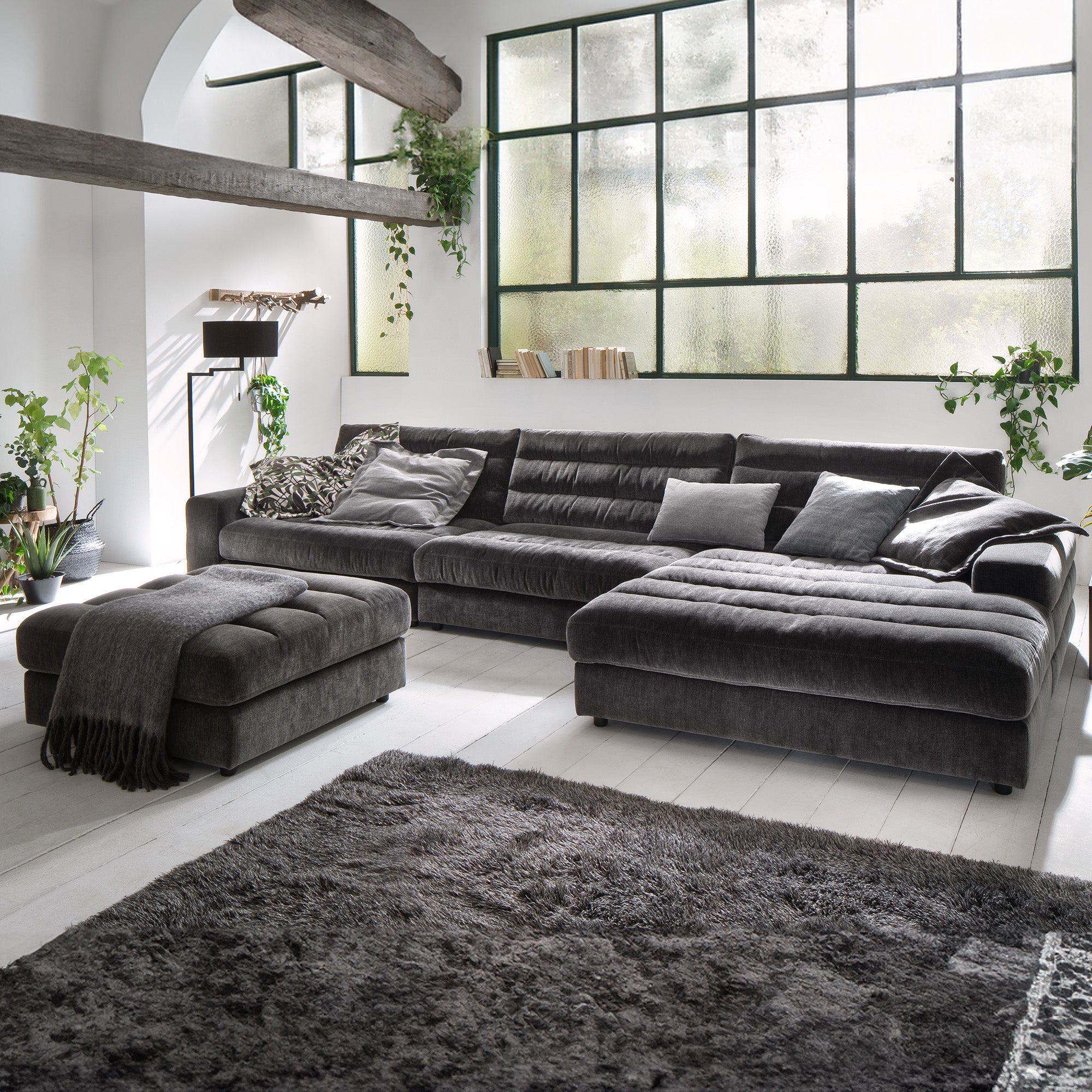 Plaza - Large Sofa With LHF Chaise In Fabric