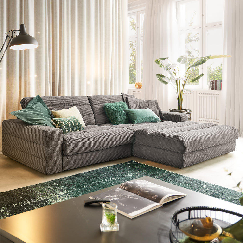 Plaza - Small Sofa With RHF Chaise In Fabric