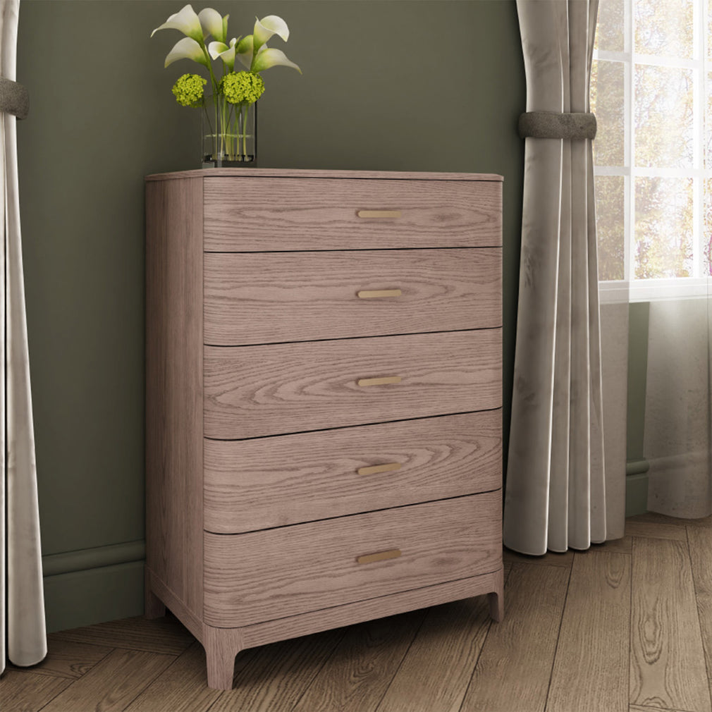 Josephine - Tall 5 Drawer Chest In Parisian Cream