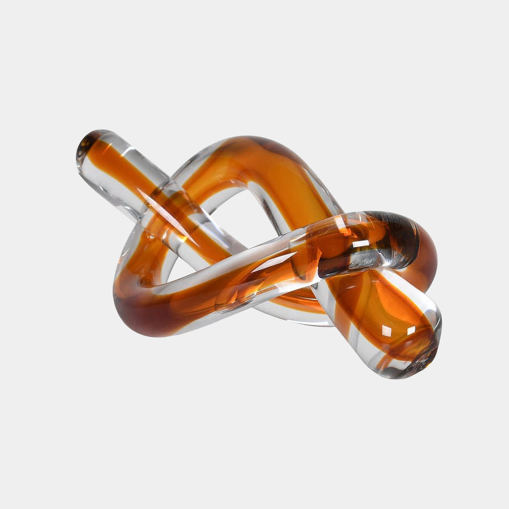 Twisted Glass Knot - Amber