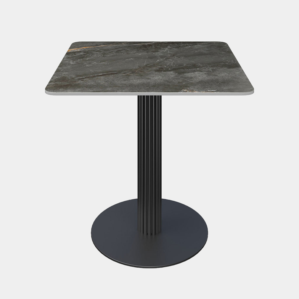 Trinity - Small Square Grey Gold Gloss Ceramic Dining Table