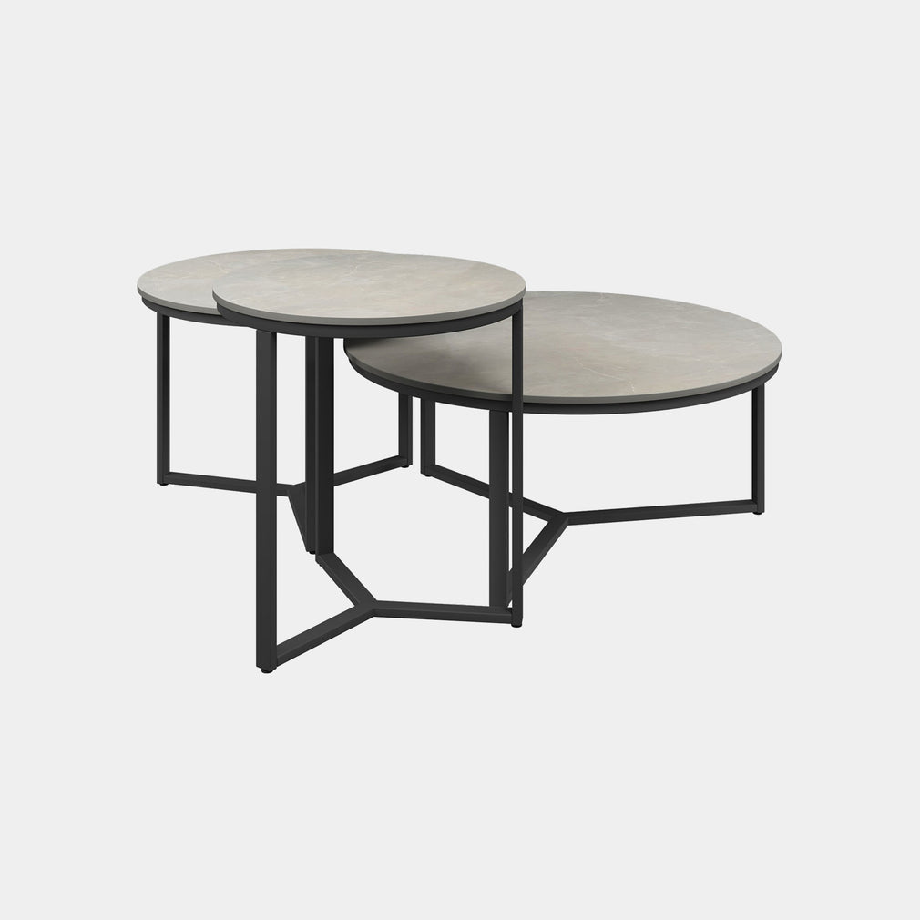Pisa - 3 Piece Coffee Table Set In Gloss Grey