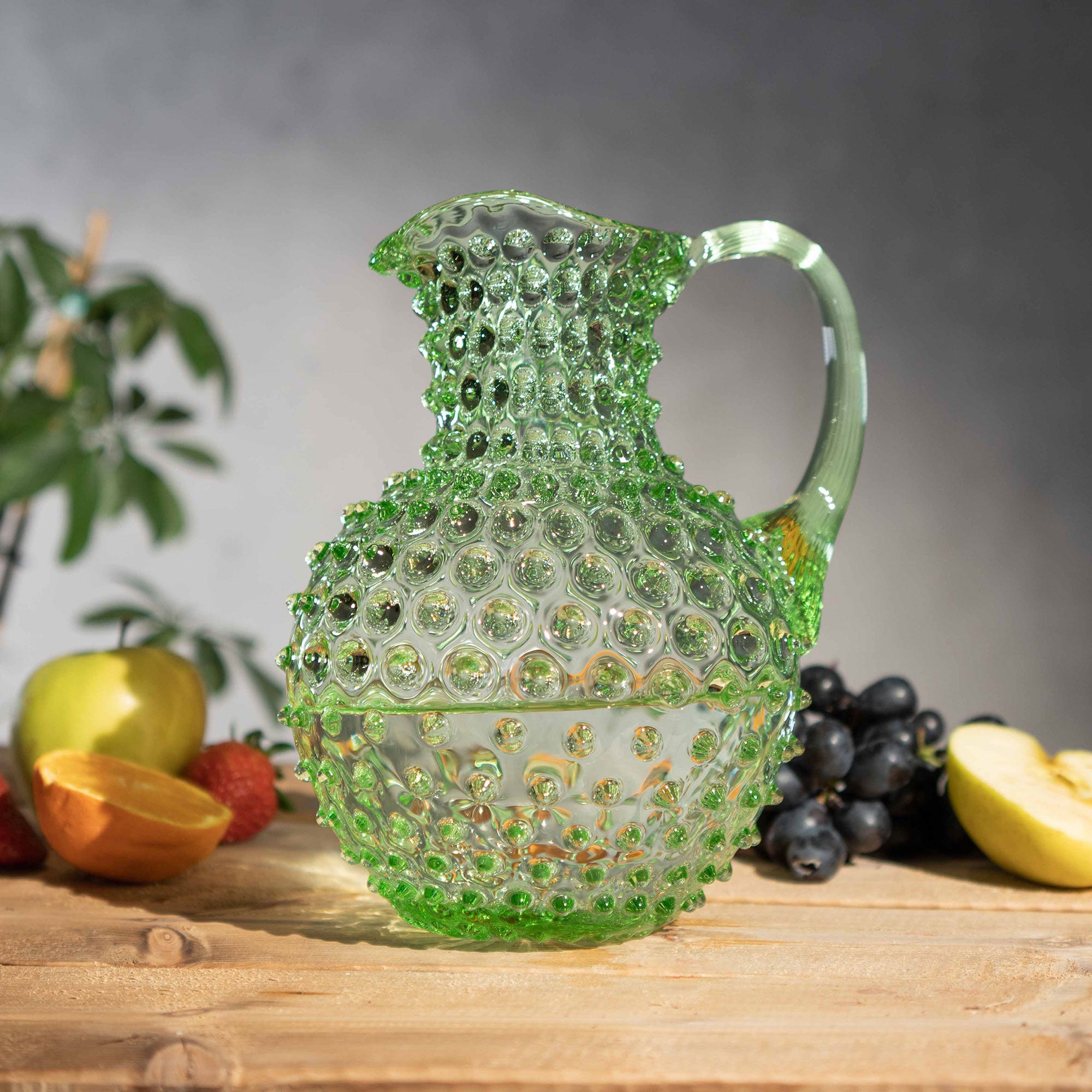 Hobnail - Light Green Low Jug