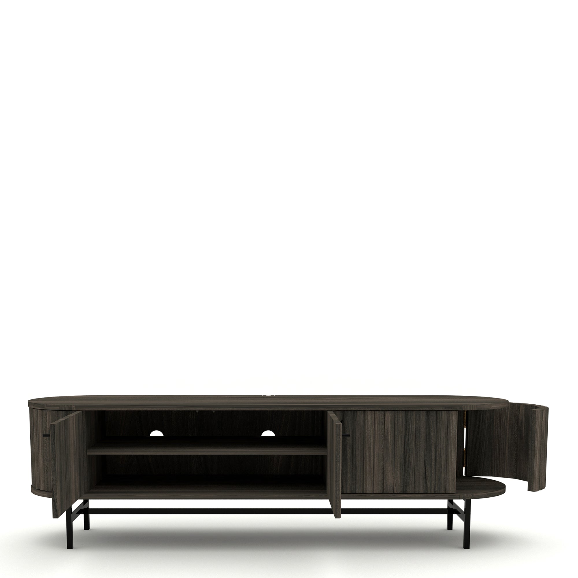 Thoren - 3 Door TV Unit With Wooden Legs