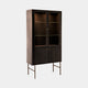 Thoren - 2 Door Tall Display Unit With Wooden Legs