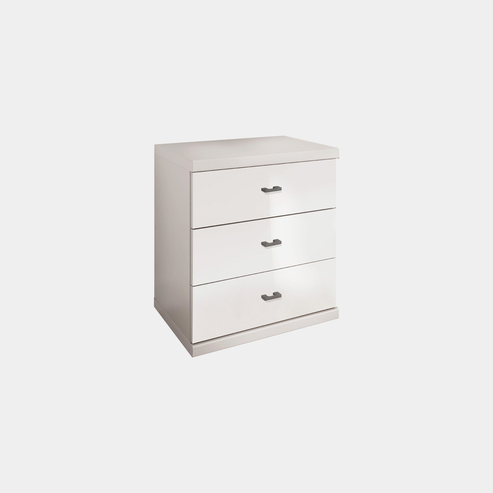 Lauderdale - 3 Drawer Bedside Cabinet With Glass Front