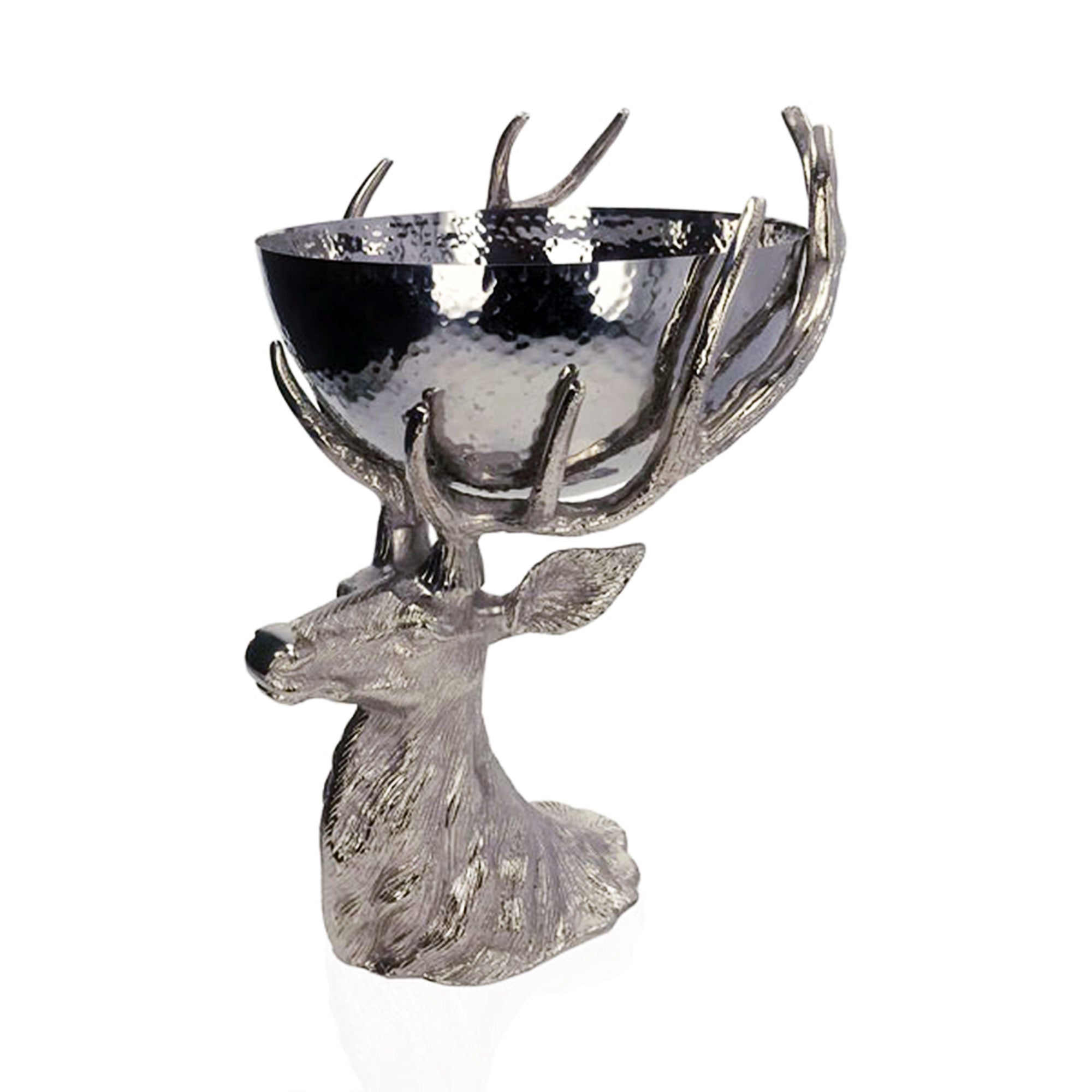Stag Head - With Hammered Metal Bowl