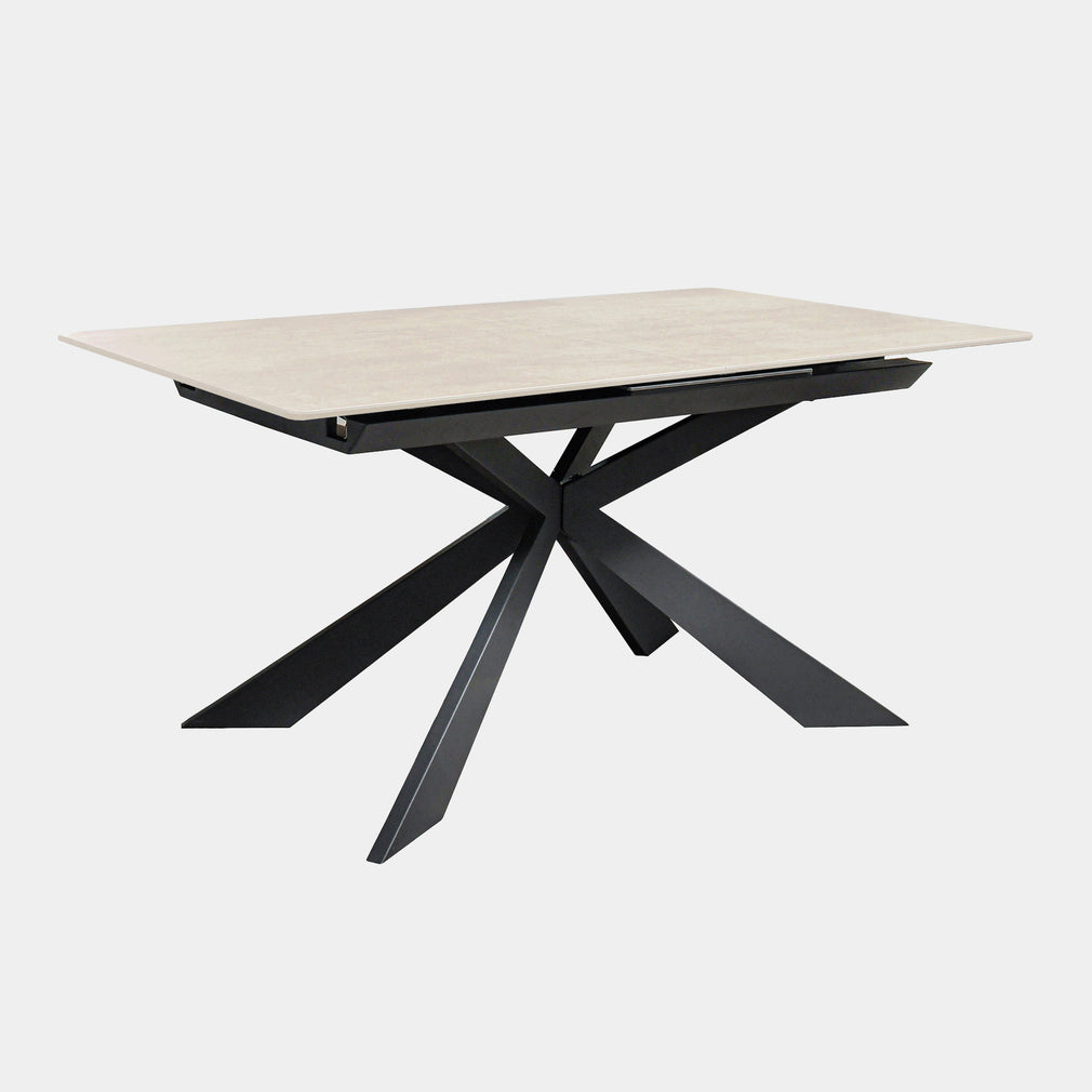 160cm Ext Spider Base Dining Table Light Grey Ceramic