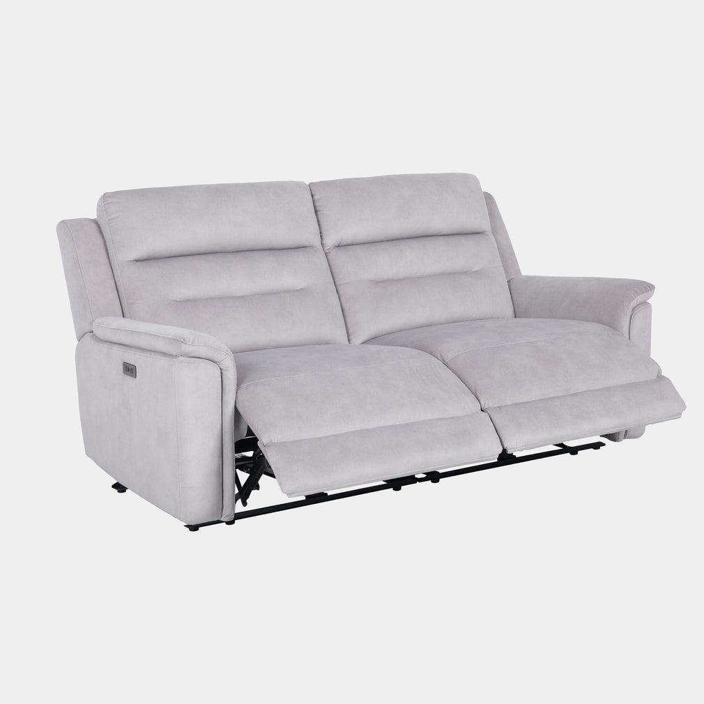 3 Seat Sofa With Dual Power Recliners  In Fabric Aspen Latte #156127