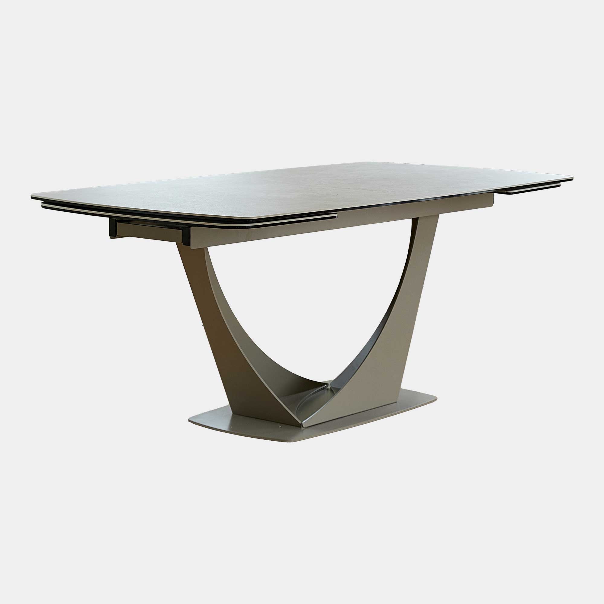 Bari - 180cm Extending Dining Table In Light Grey Ceramic