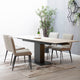 Seville - 160cm Exteding Dining Table In Beige Ceramic With Charcoal Base