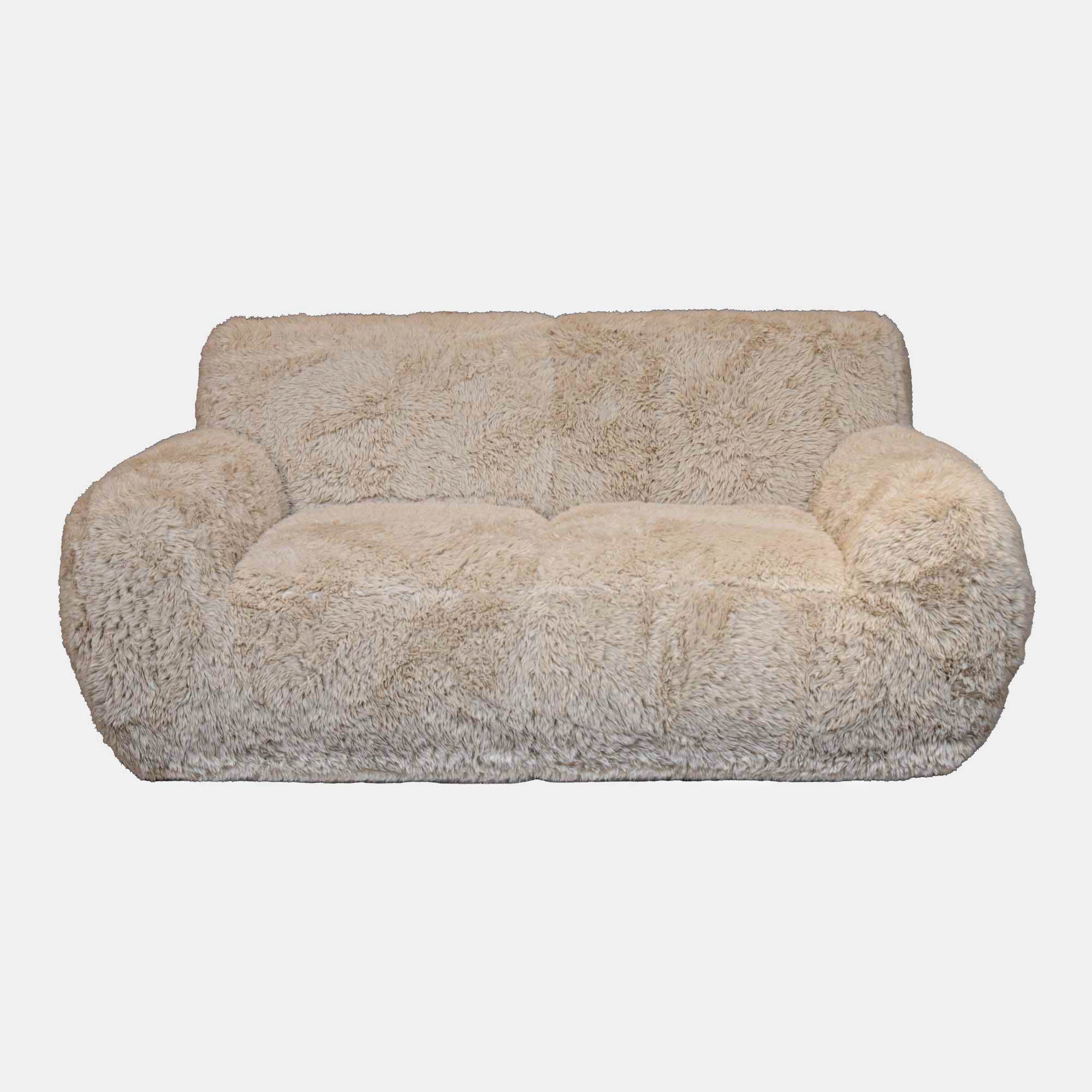 Cheviot - Loveseat In Fabric Yakety Yak Sand With Black Wood Feet