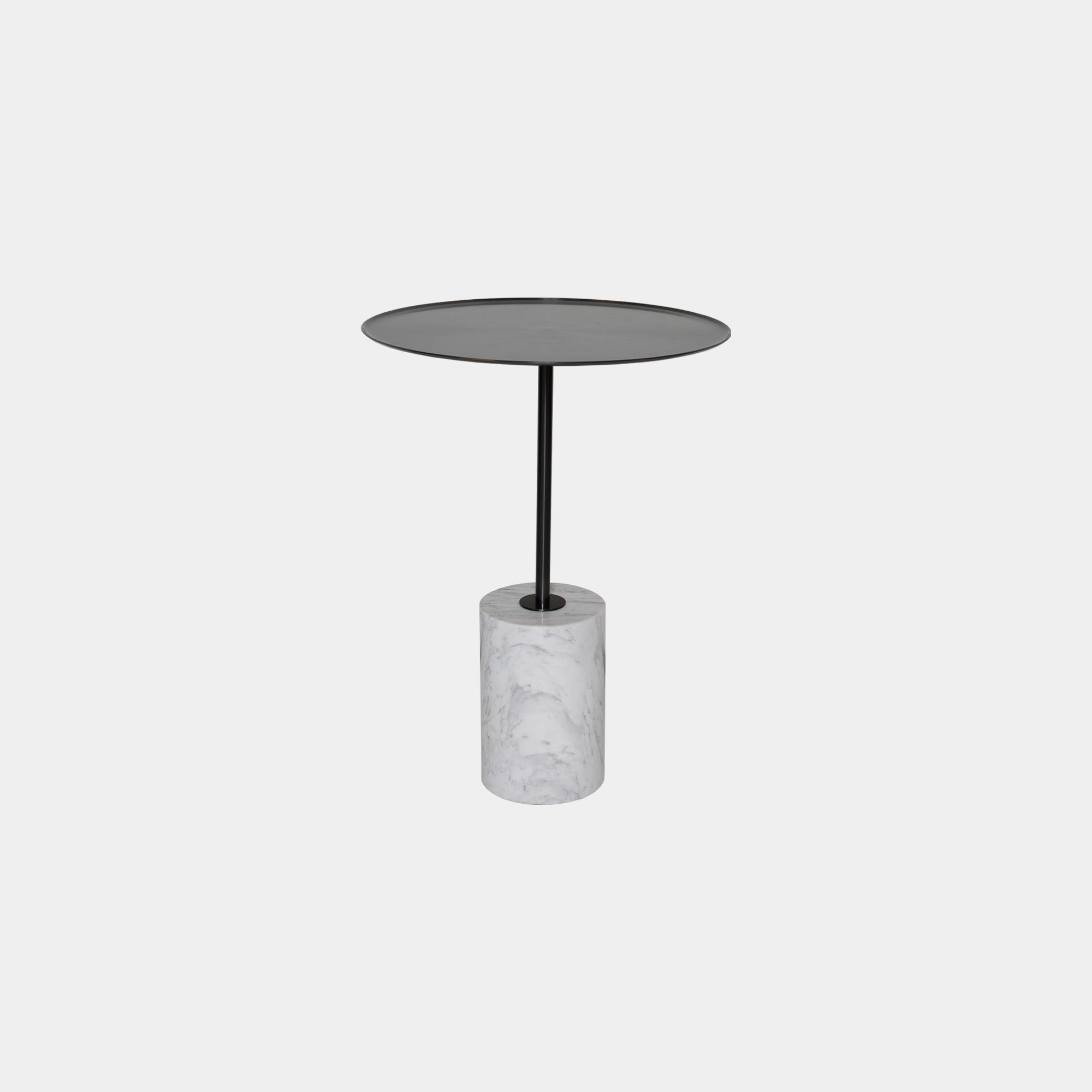 Core - Accent Table In White Marble/Titanium