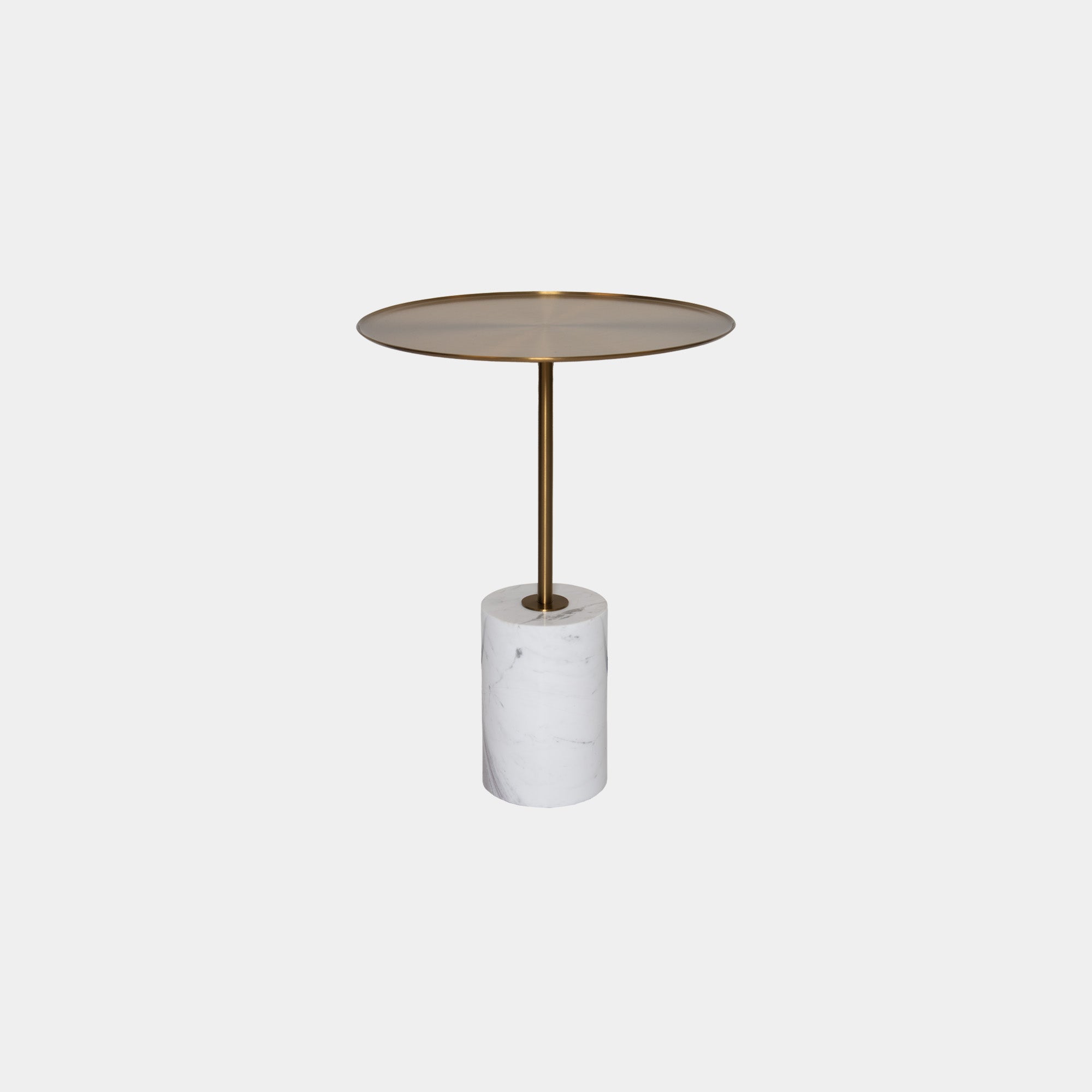 Core - Accent Table In White Marble/Gold