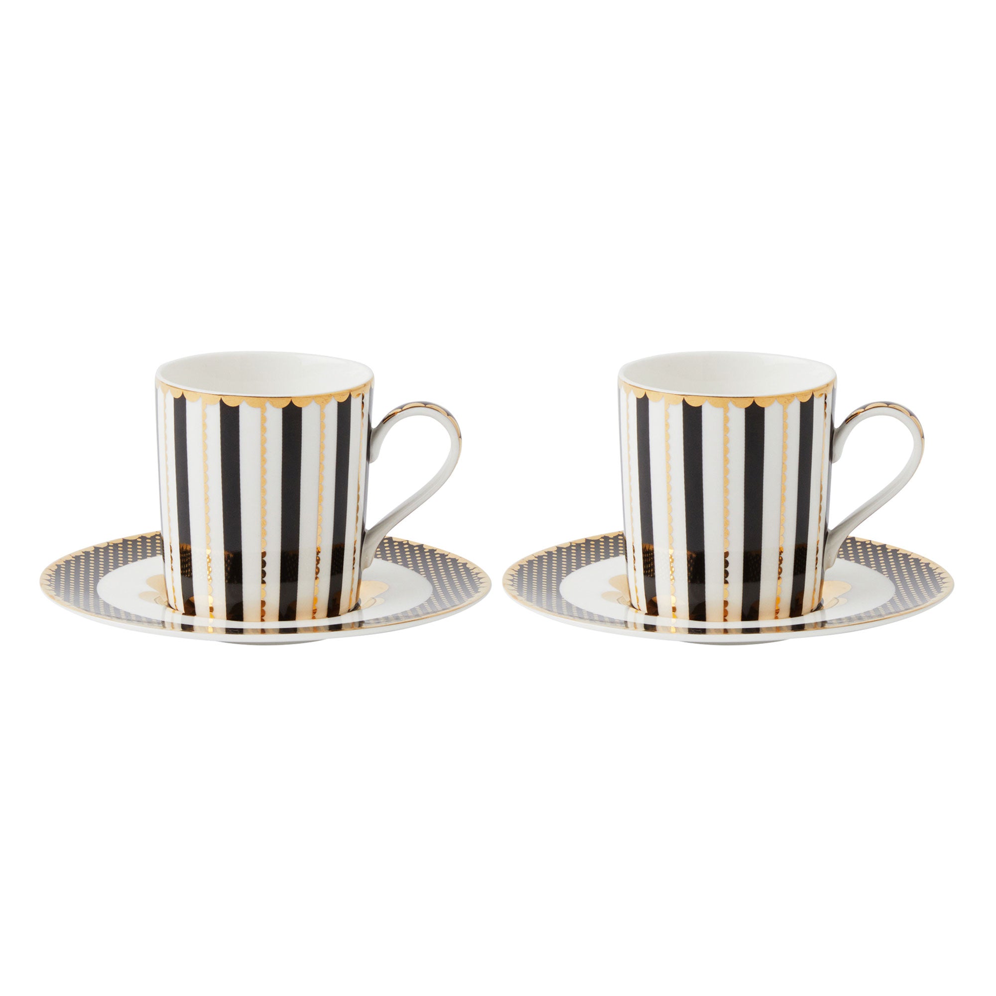 Maxwell & Williams - Teas's & C's Regency Set of 2 Black Demi Cup & Saucer