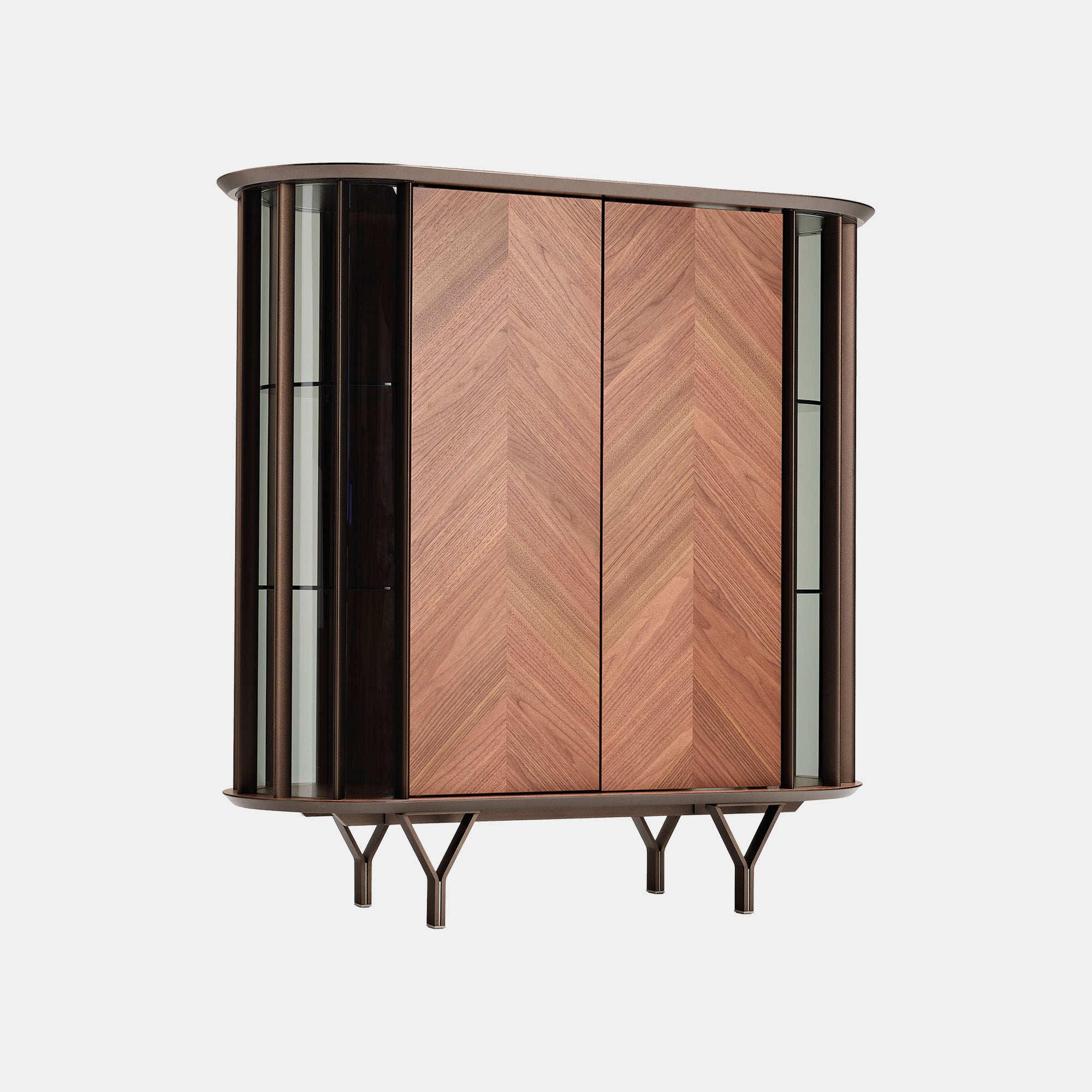 Costes - Highboard With Metal Inserts and Wooden Frame