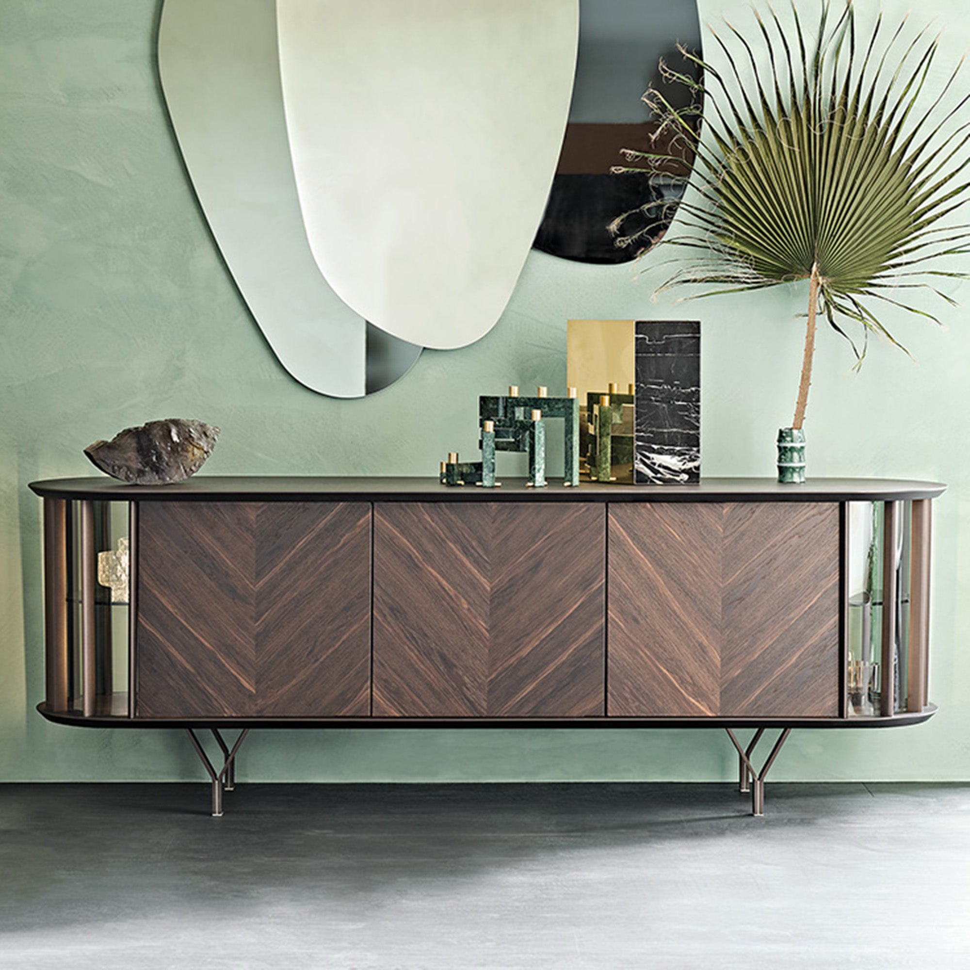 Costes - Sideboard With Metal Inserts and Wooden Frame