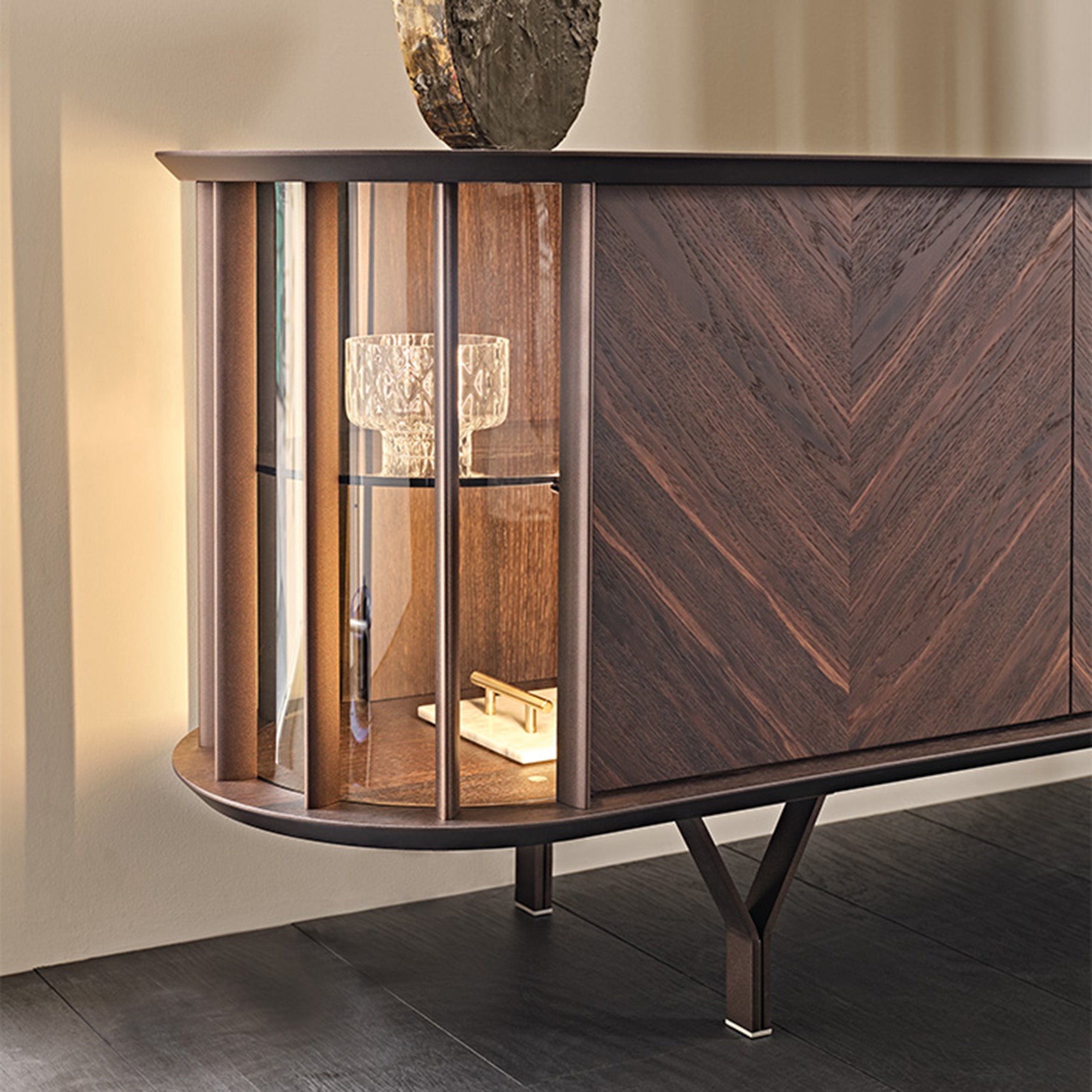 3-78 Sideboard With Metal Inserts and Frame In GFM18 With Wooden Frame