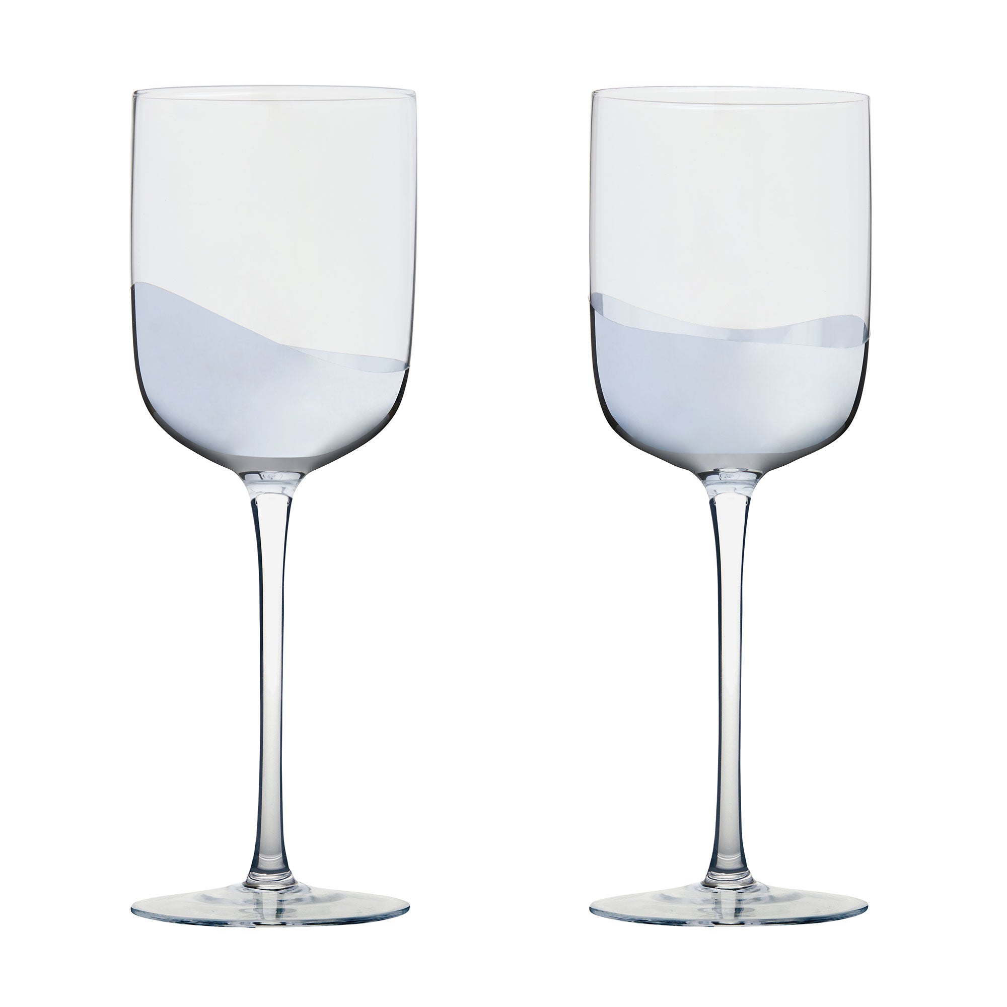 Wave - Silver Wine Glasses