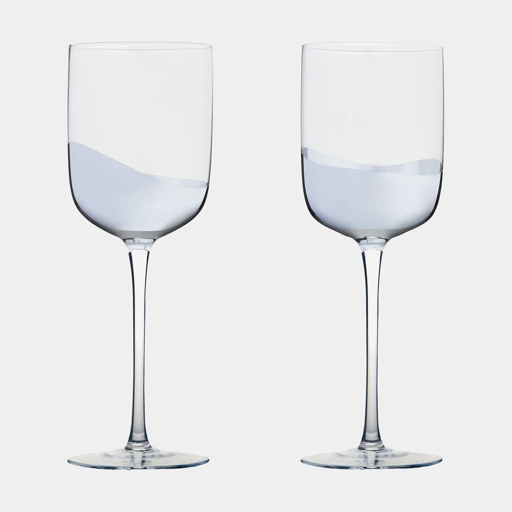 Wave Silver Wine Glasses (BA)