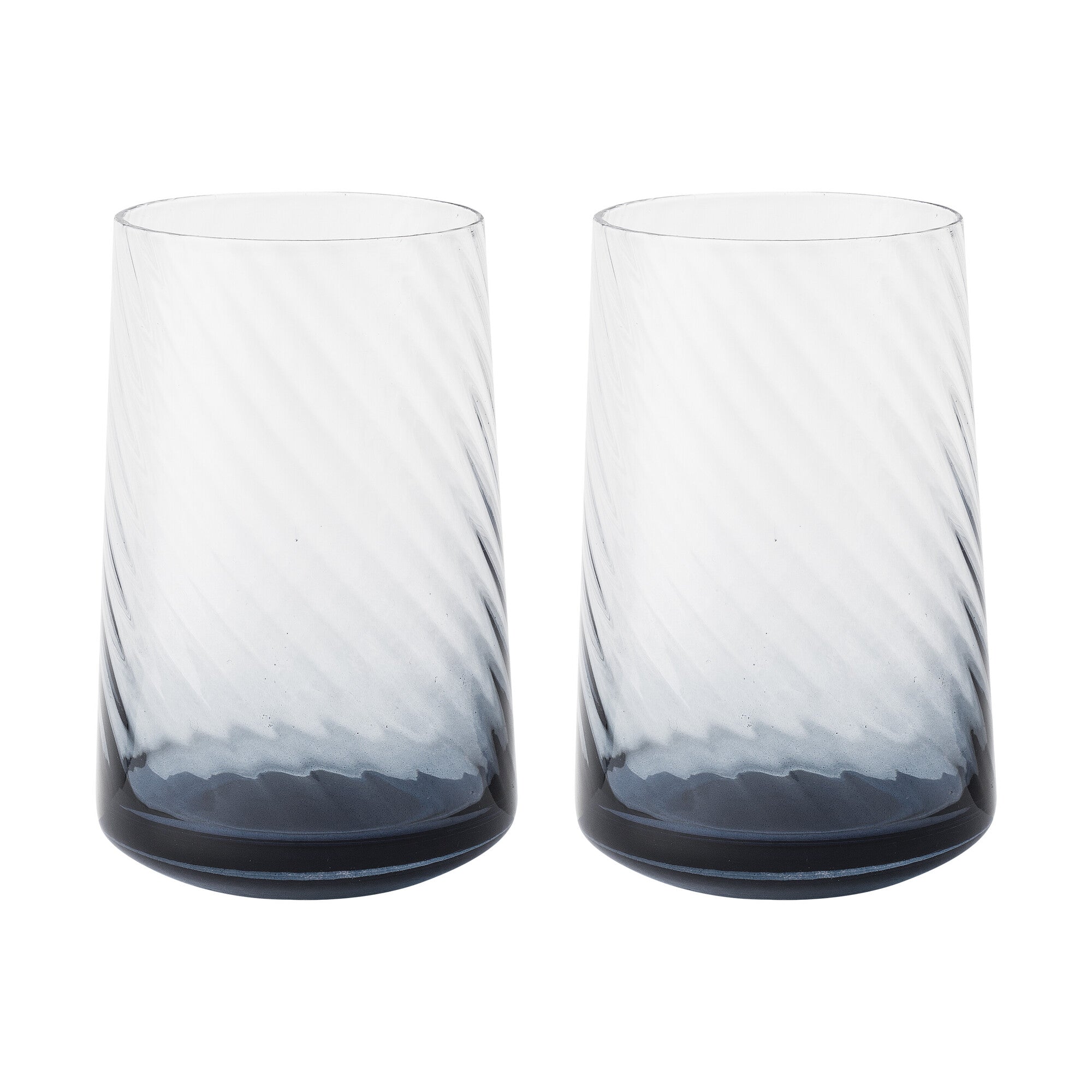 Denby - Set of 2 Fluted Blue Large Tumblers