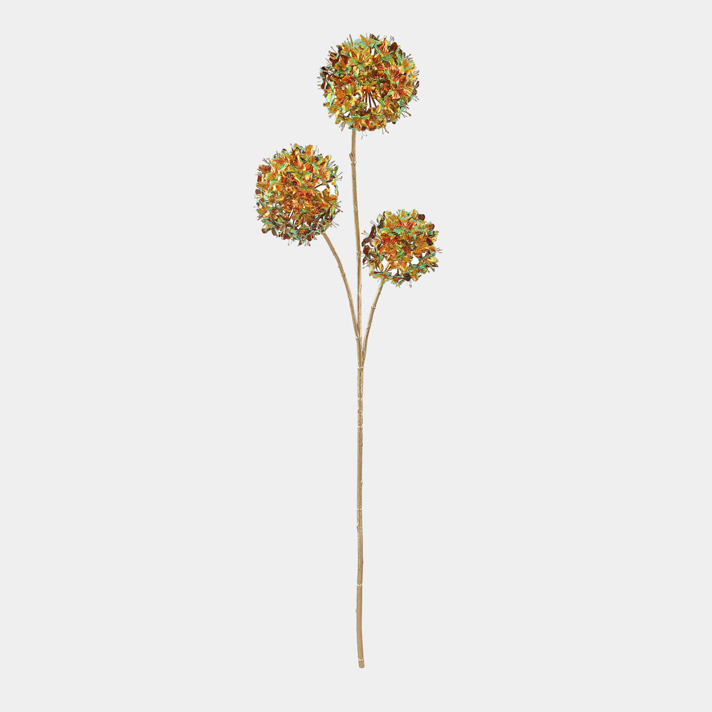 Flame - Gold Allium 3 Head Stem Flower