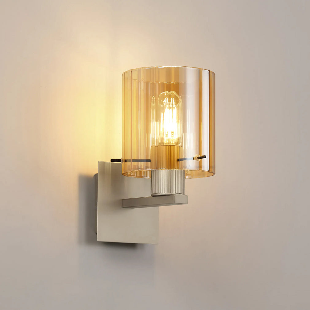 Rizzi - Ribbed Amber Wall Light