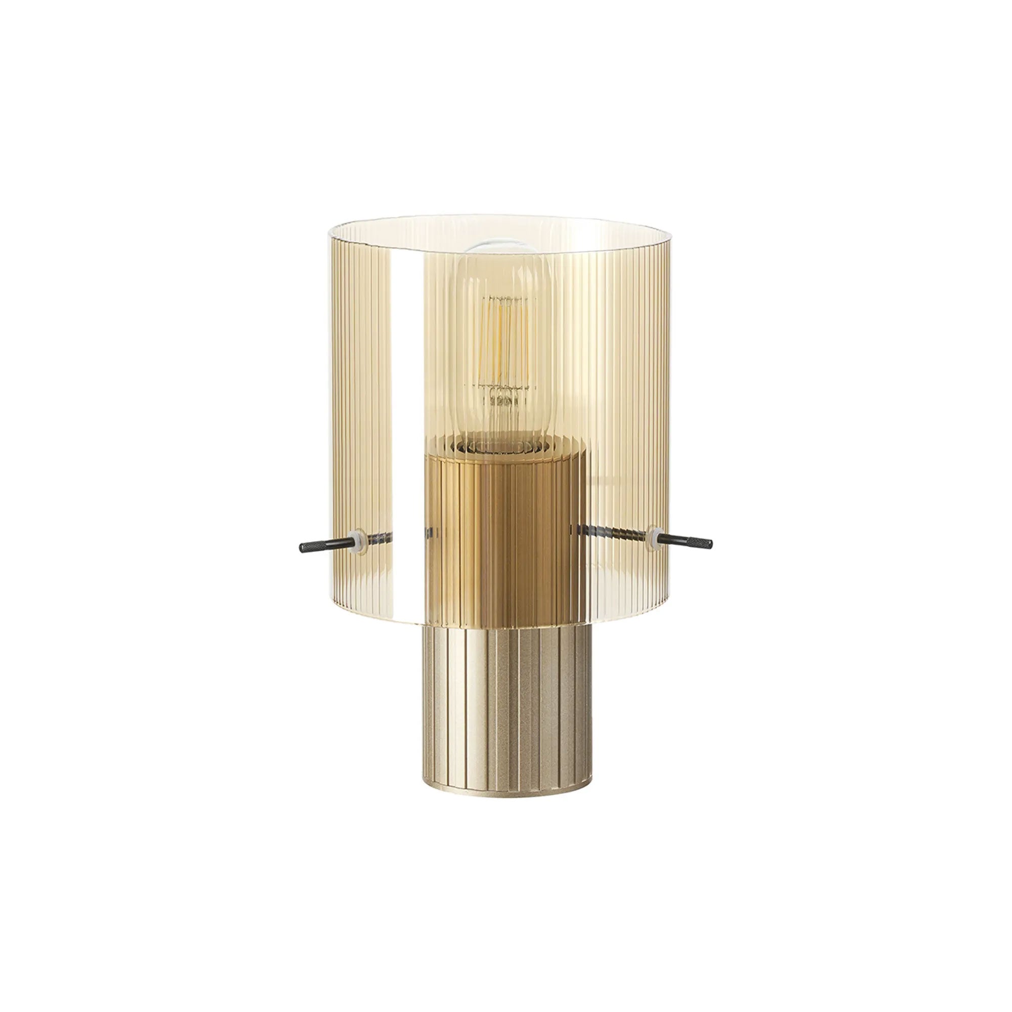 Rizzi - Amber Ribbed Table Lamp