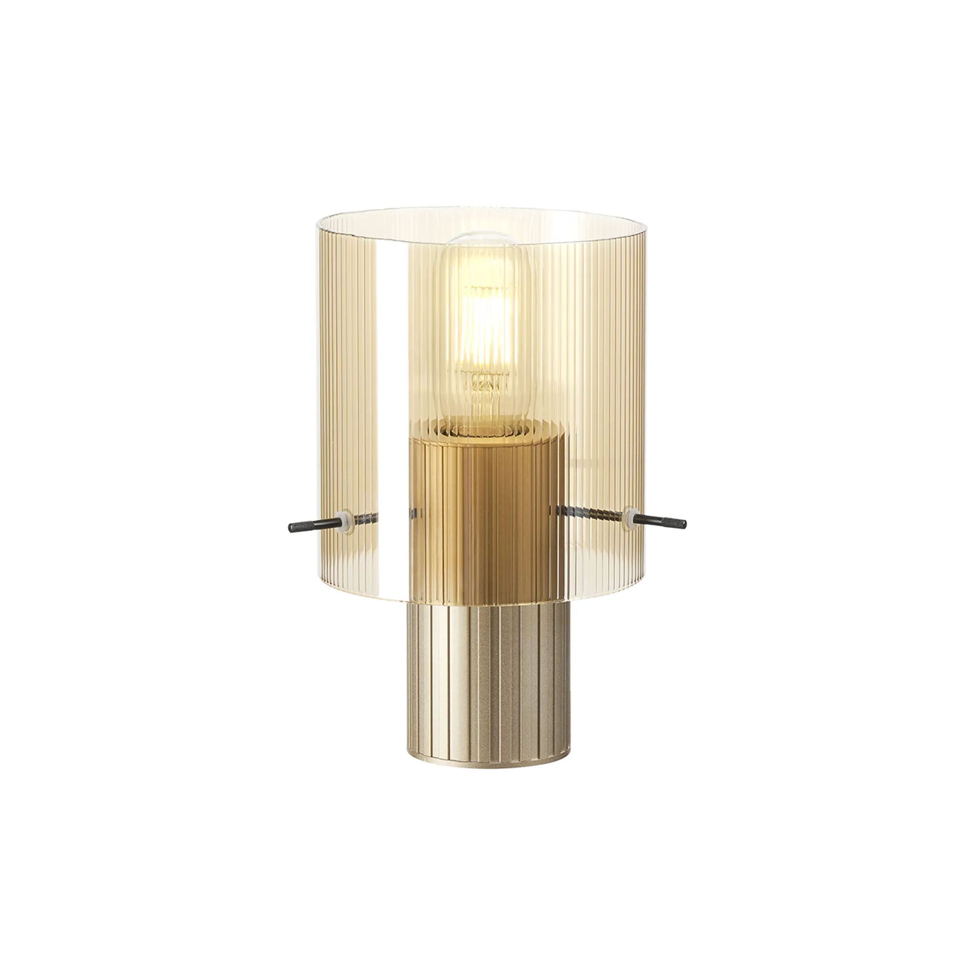 Rizzi - Amber Ribbed Table Lamp