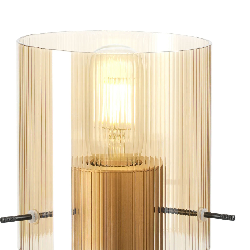 Rizzi - Amber Ribbed Table Lamp