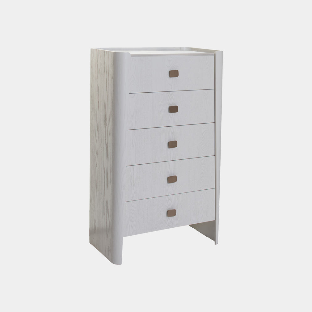 Olivia - Tall 5 Drawer Chest - Stone