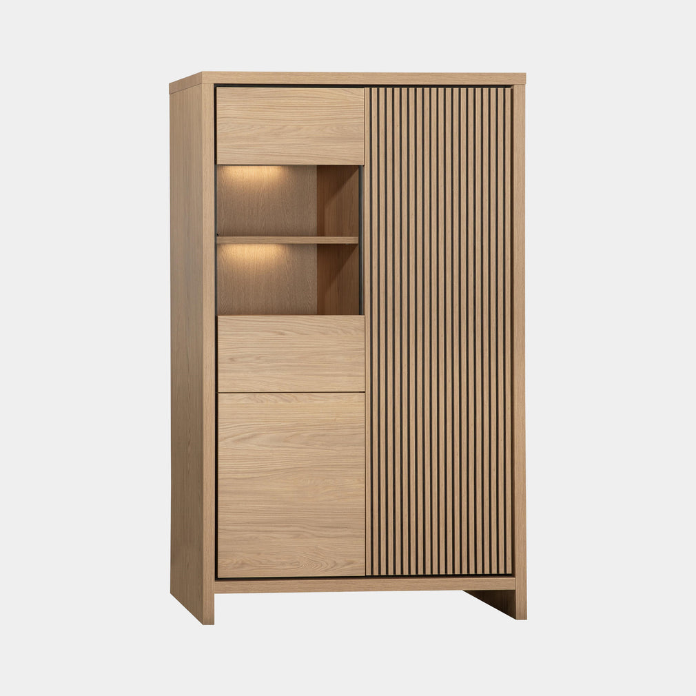 Bergen - 2 Door Showcase Cabinet With LED Lighting