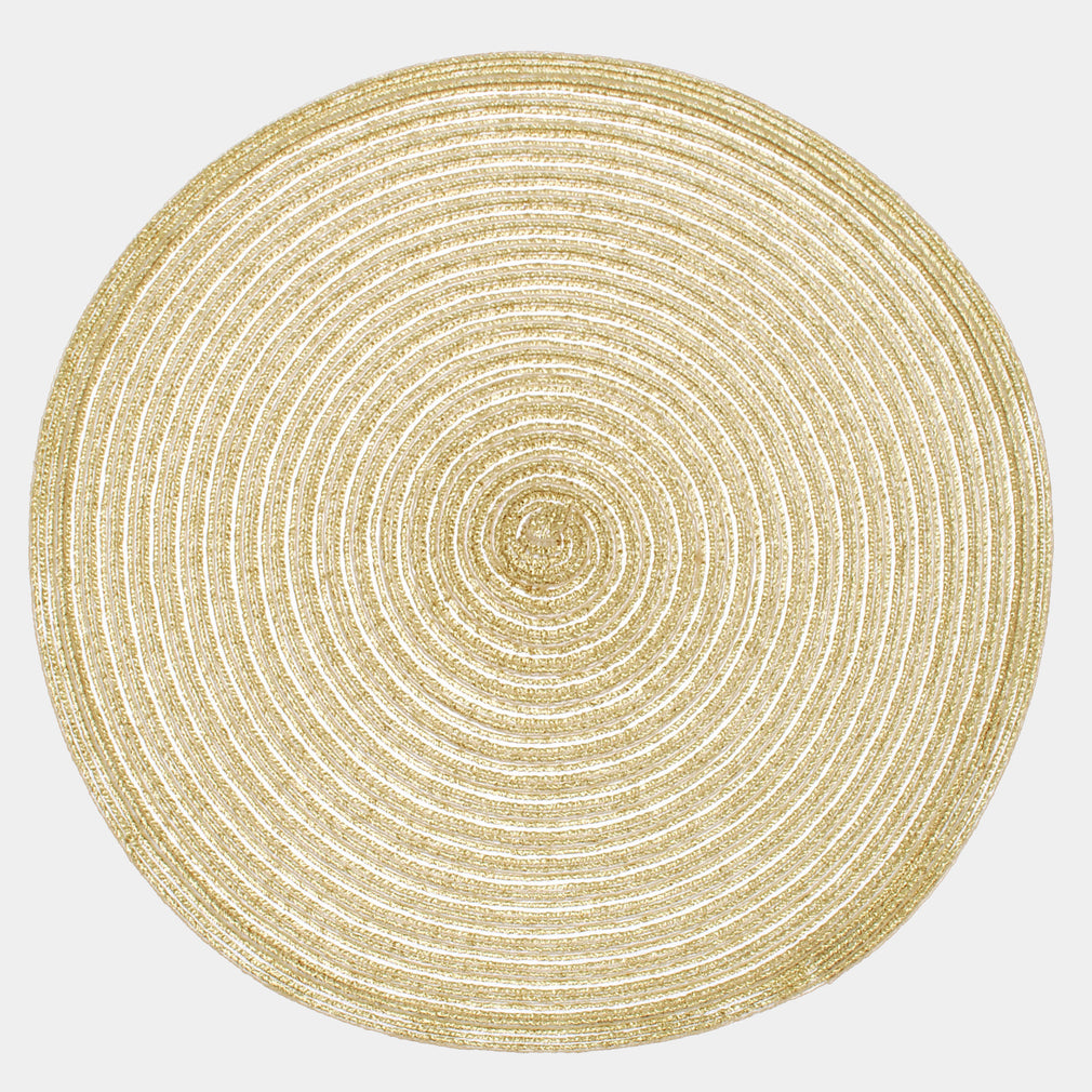 Circular Woven Lurex- Gold Placemat