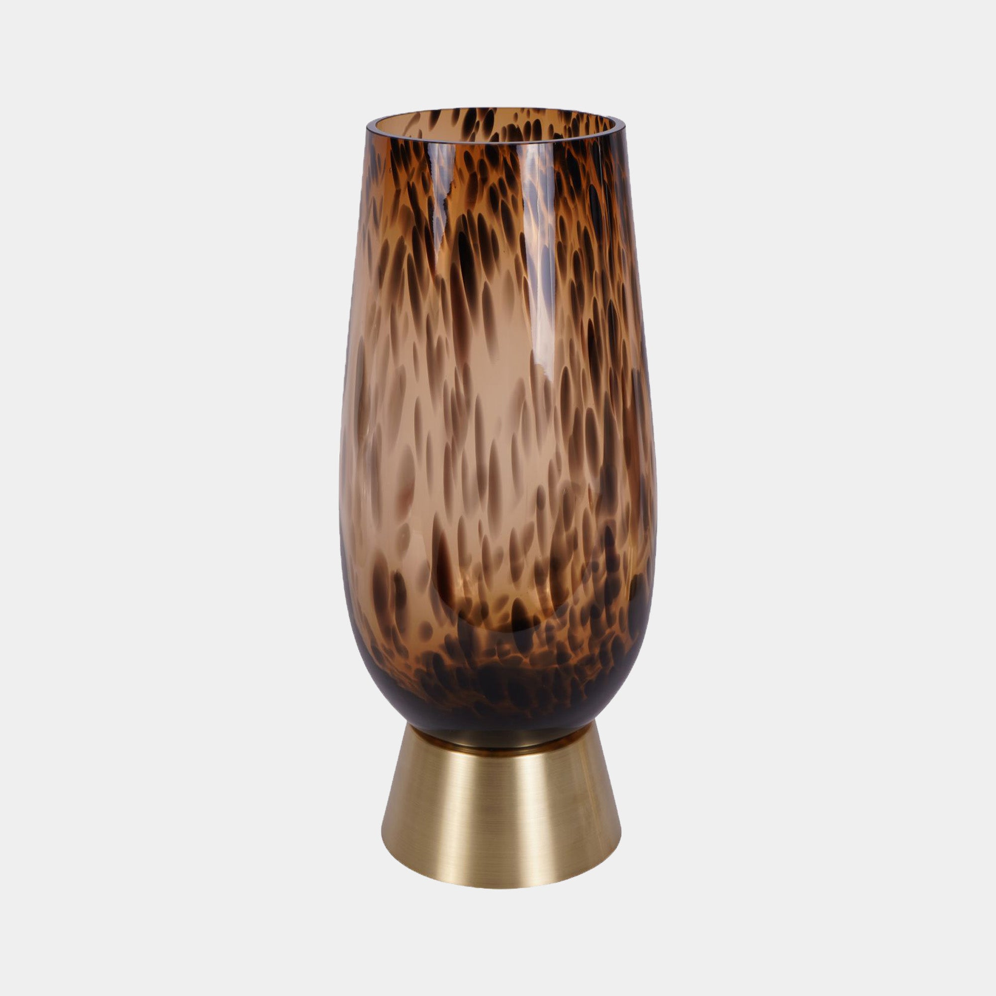 Savanna - Glass Vase with Brass Base Small