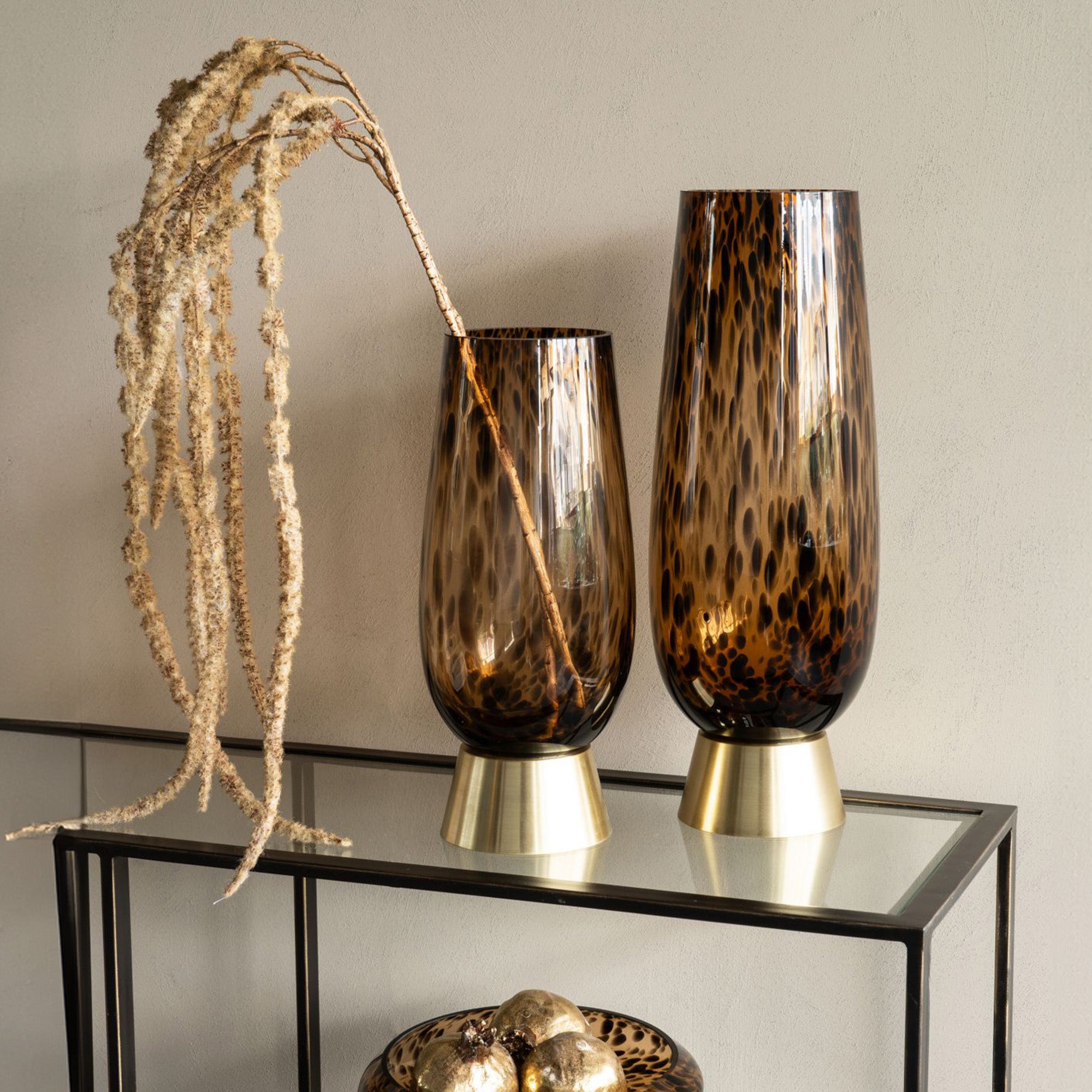 Savanna - Glass Vase with Brass Base Small