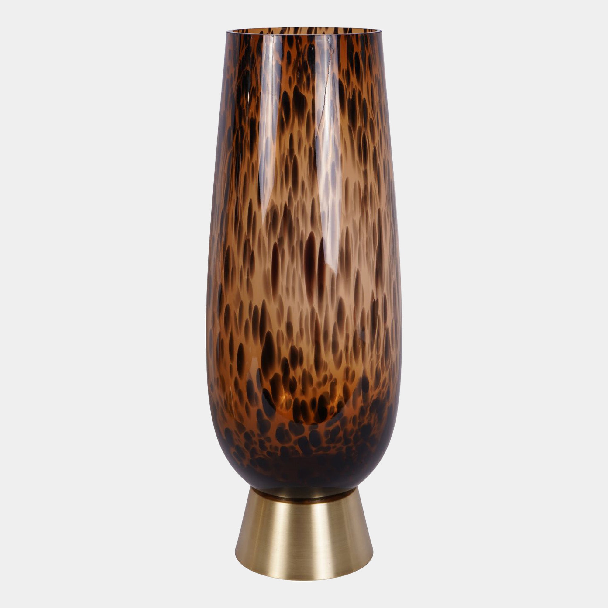 Savanna - Glass Vase with Brass Base Large