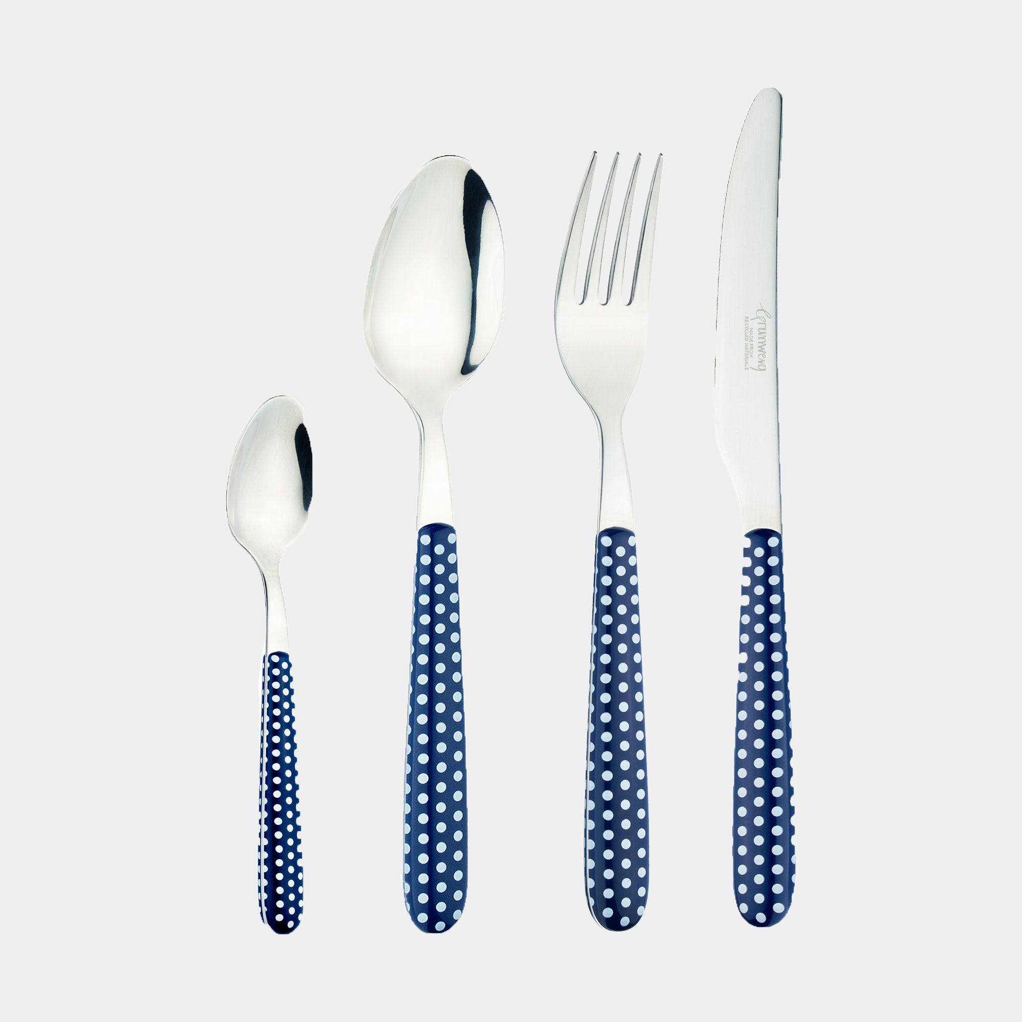 Eco - 24 Piece Polka Dot Cutlery Set