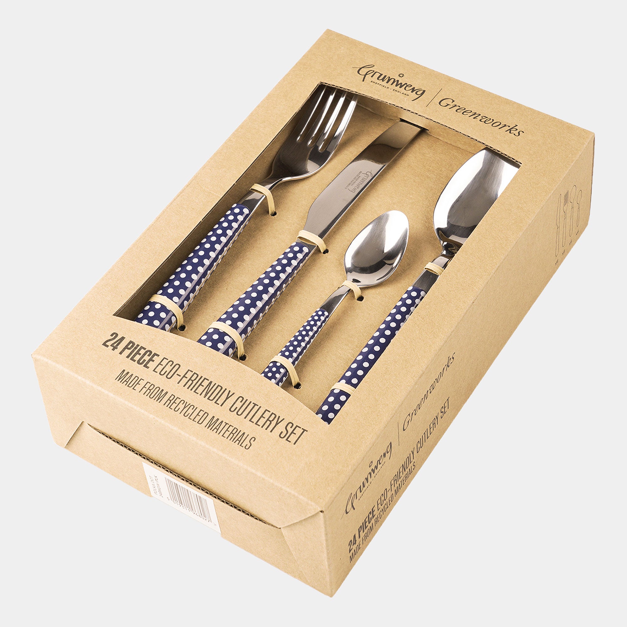 Eco - 24 Piece Polka Dot Cutlery Set