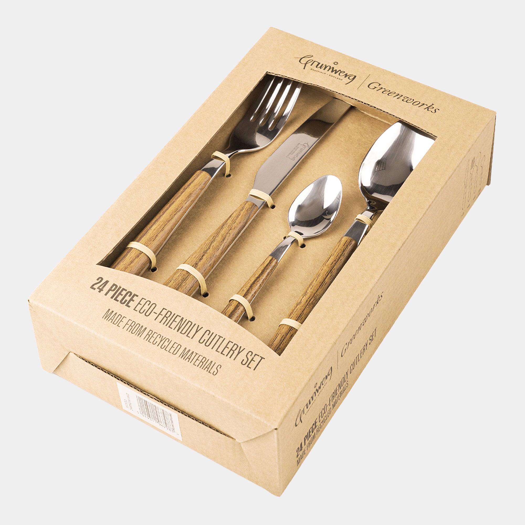 Eco - 24 Piece Wood Effect Cutlery Set