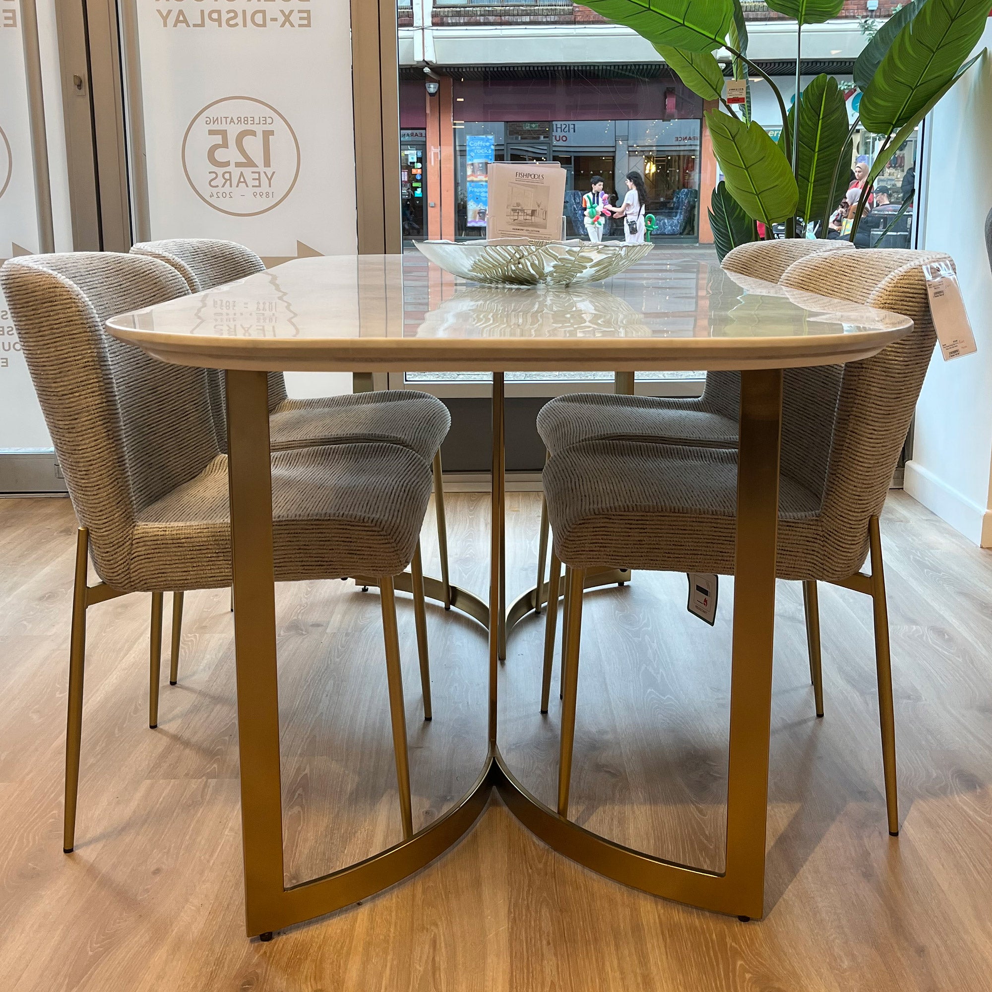 Harmony 180cm Dining Table With White Marble Top