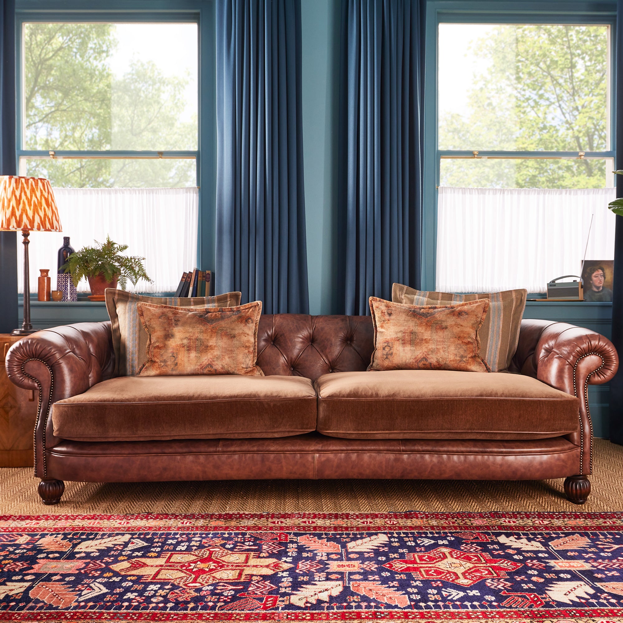 Tetrad Kensington - Grand Sofa In Fabric With Hide Mix