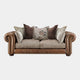 Lancaster - 3 Seat Pillow Back Sofa In Fabric & Full Aniline Leather Mix